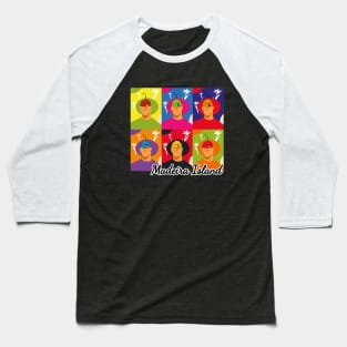 Madeira Island male pop art no face illustration using the traditional folklore hat Baseball T-Shirt